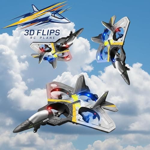Akargol Sky Riders Rc Jet Plane with Light, Foam Remote Control Airplanes for Gift Chirstmas, RC Airplane Fighter Jet 360° Flip Fighter Jet Toys, Stunt Roll, Airplane Toy Gifts for Boys thumbnail 4