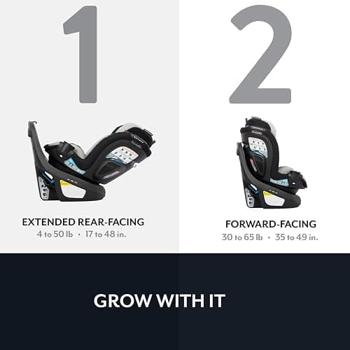 Evenflo Revolve360 Slim 2-in-1 Rotating Car Seat | with Quick Clean Cover, Rear-Facing and Forward-Facing Modes, Infant-6 Years, 4-65 lbs (Salem Black) thumbnail 4