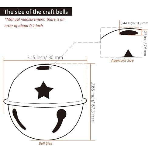 CLLOOTVE 3-Inch/ 80MM Large Metal Craft Bells for Holiday Home, Christmas Festival, Gifts, Party Wedding Decoration DIY Project, 8 Pcs, Silver thumbnail 3