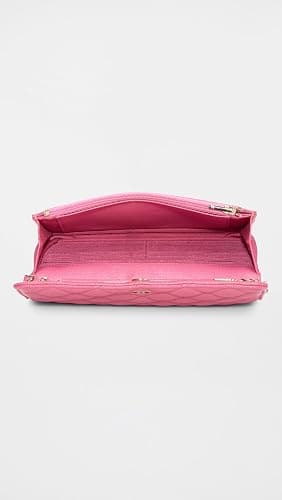 Chanel Women's Pre-Loved Pink Lambskin Classic Quilted Wallet On Chain, Red, One size thumbnail 5
