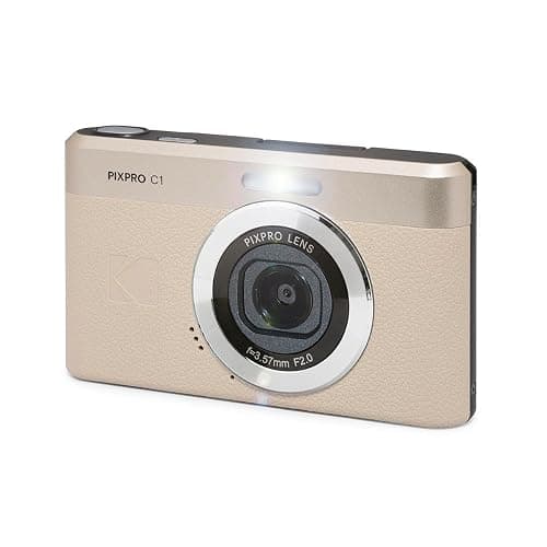 Kodak PIXPRO C1 Friendly Zoom Digital Camera - 13MP Compact Point and Shoot with 2.8” 180° Tilt LCD Flip Screen, Retro Vintage Design with 4X Zoom and 1080P Full HD Video for Travel, Vlogging, Tan thumbnail 5