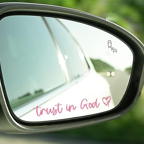 3X Trust in God Mirror Sticker for Cars - Christian Stickers Rear View Mirror Accessories - Christian Car Decals for Men and Women, Girl Car Accessories - Trust in God Car Stickers thumbnail 5