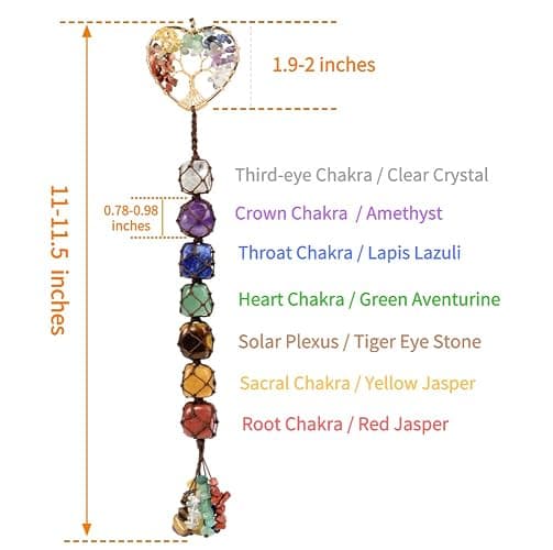 Gemstones Healing Feng Shui Crystals Window Car Decorations Hanging Ornament for Home Decor Party Decor（Heart Shape） thumbnail 3
