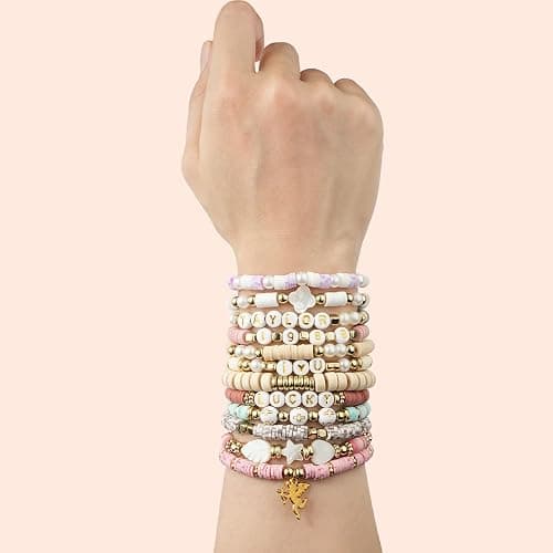 Dowsabel Clay Beads 3 Boxes Bracelet Making Kit, 10800pcs Beads for Jewelry Making, Letter Beads for Friendship Bracelets DIY Arts and Crafts Gifts for Girls Adults thumbnail 4