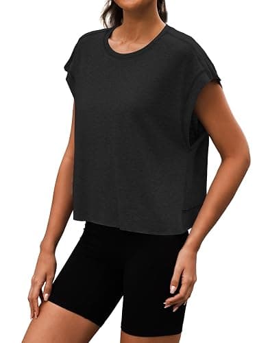 3rd hill Women Open Back Workout Shirts Short Sleeve Tops Casual Yoga Y2k Athletic Gym Running Crop Tees thumbnail 2