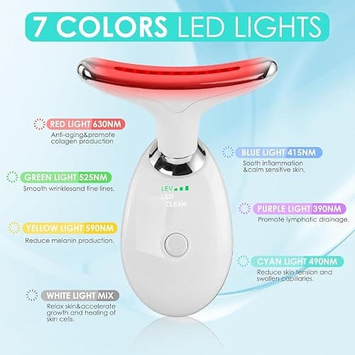 Facial Massager Face and Neck, Face 𝖲 culpting Wand Tool with 7 Color - Birthday, Christmas, Mothers Day, Valentines Day Gifts for Her Women Mom Best Friend Wife Teacher (White) thumbnail 2