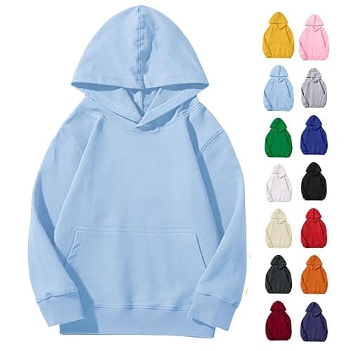 Girls Boys Hoodies Casual Long Sleeve Solid Sweatshirt Oversized Loose Pullover Tops with Pocket Fall Winter Clothes - Image 1