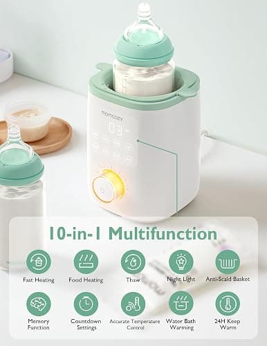 Momcozy Baby Bottle Warmer for Breast Milk Formula Food, Fullest Nutrients Preserved, Fast Heat, Night Light for Nighttime Breastfeeding, One-Touch Easy Use, Newborn Essentials Supplies Gift for Mom thumbnail 5