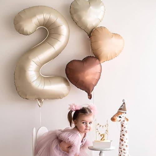 Cream Heart Balloons, 10PCS Cream White Foil Heart Shape Balloons, 18inch Beige Foil Valentine Balloons for Helium Nude Neutral Love Balloon for Valentines Day, White Wedding, Brithday Decorations thumbnail 5