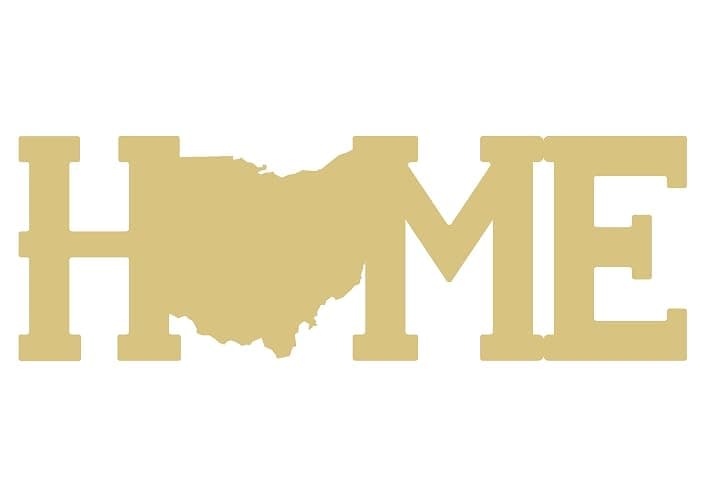 Home Ohio Cutout Unfinished Wood State Buckeye State Home Decor Personalized Gift MDF Shape Canvas Style 2 - Image 1