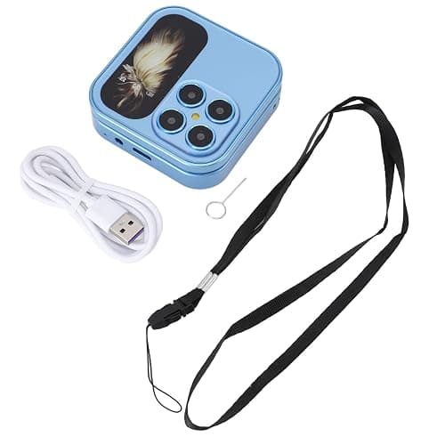 Brrnoo Flip Small Cell Phone Dual Nano SIM Media Player HD Rear Camera LED Flashlight GSM Network Seniors (Blue) thumbnail 6