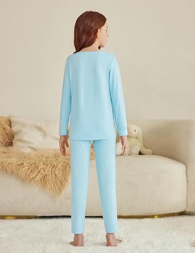 Arshiner Girls Clothes 2 Piece Fall Outfits Slim Long Sleeve Shirt and Leggings Set Kids Thermal Underwear sets thumbnail 4