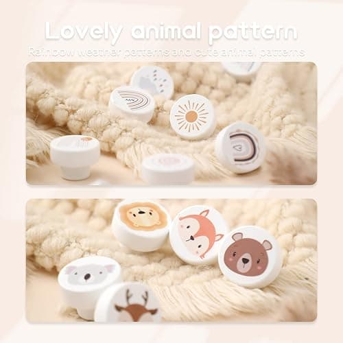 OESSUF Pomelli per Mobili in Legno, 6 Pezzi 35mm Rotondi Maniglie con Viti per la Armadi, Cassetti, Comodino, Cucina, Soggiorno, Stanza dei Bambini thumbnail 3