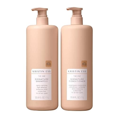 Kristin Ess Signature Shampoo and Conditioner Set with Pumps | Daily Sulfate Free, Color Safe, Hydrating, Moisturizes, Adds Softness & Shine - Pear Fragrance, 33.8 fl oz each 2-pack - Image 1