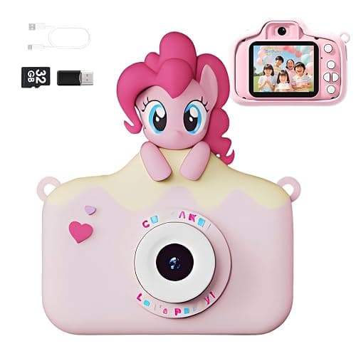 My Little Pony Kids Camera, Pinkie Pie Toddler Digital Selfie Camera for Girls Ages 3-9, 2.0" Eye-Protection IPS Screen, 1080P Video, MP3 Player, MLP Theme Stickers & Lanyard, Ideal Birthday Toy Gift - Image 1