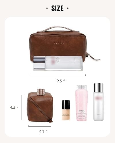 EACHY Travel Makeup Bag,Large Capacity Cosmetic Bags for Women,Waterproof Portable Pouch Open Flat Toiletry Bag Pattern Makeup Bag thumbnail 6