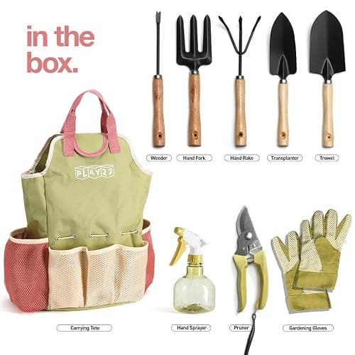 Gardening Tools Set of 10 - Complete Heavy Duty Garden Tools Set with Fashion Handbag - Durable Gardening Supplies Kit Ideal Garden Gifts for Women thumbnail 3