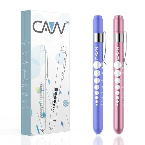 CAVN Pen Light with Pupil Gauge LED Penlight for Nurses Doctors, 2 Pcs Reusable Medical Penlight for Nursing Students (Rose Pink/Bluish Purple) thumbnail 9