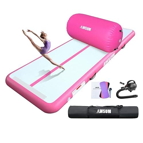 AWSUM Inflatable Gymnastics Mat 10ft/13ft/16ft/20ft/23ft Training mat 4/8 inches Thick tumbling mat with Electric Pump for Home/Gym/Outdoor - Image 1