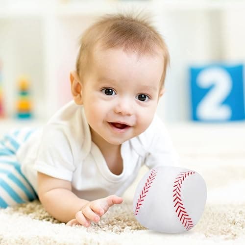 HyDren 2 Pcs Stuffed Baseball Plush Ball - 4.7 Inch Small Soft Plush Baseball Toy Fluffy Baseballs Soft Stuffed Sports Balls for Baby Kids Boys Girls Bedroom Nursery Decoration Christmas Birthday Gift thumbnail 6
