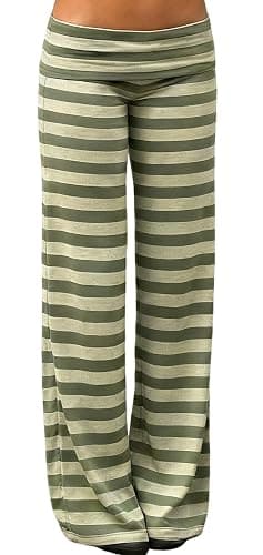 LILTWIST Women Y2k Striped Fold Over Pants Low Rise Yoga Pants Lounge Bottoms Color Block Wide Leg Flare Leggings Sweatpants - Image 1