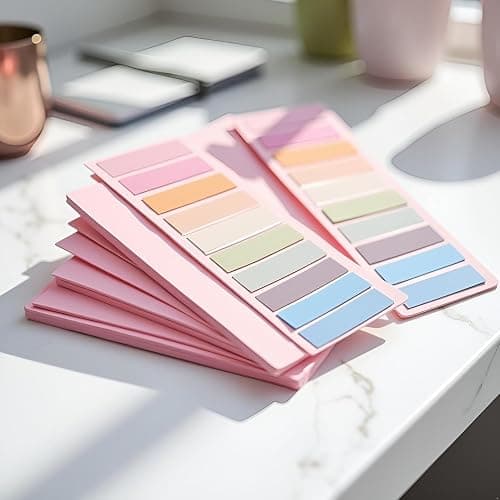 400 Pcs Sticky Index Tabs Small Sticky Notes Book Tabs,Tabs for Notebooks, Page Markers Notes Tabs Writable and Book Flags Tabs Post It Tabs Strip Index Tabs for Page Marking Classify File (Pink) thumbnail 4