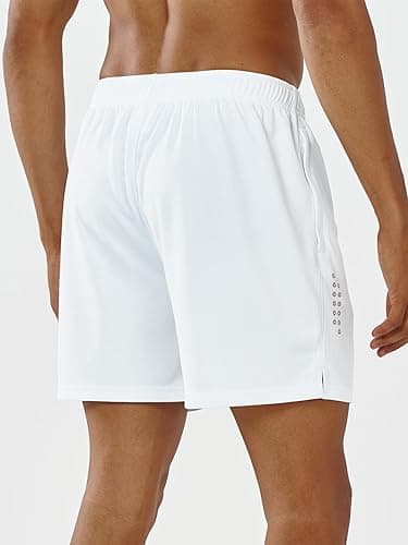 NORTHYARD Men's 5"/7"/10" Athletic Basketball Shorts Workout Gym Quick Dry Shorts Lightweight Mesh Running Shorts Tennis - 5 inch - Large - White thumbnail 3