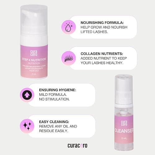 Curacoro Lash Lift Kit - Professional Eyelash Perm Kit, Semi-Permanent Lash Curling, Nourishing Collagen, Hygiene Safe & Easy to Clean, All-in-One for Professional Use thumbnail 7