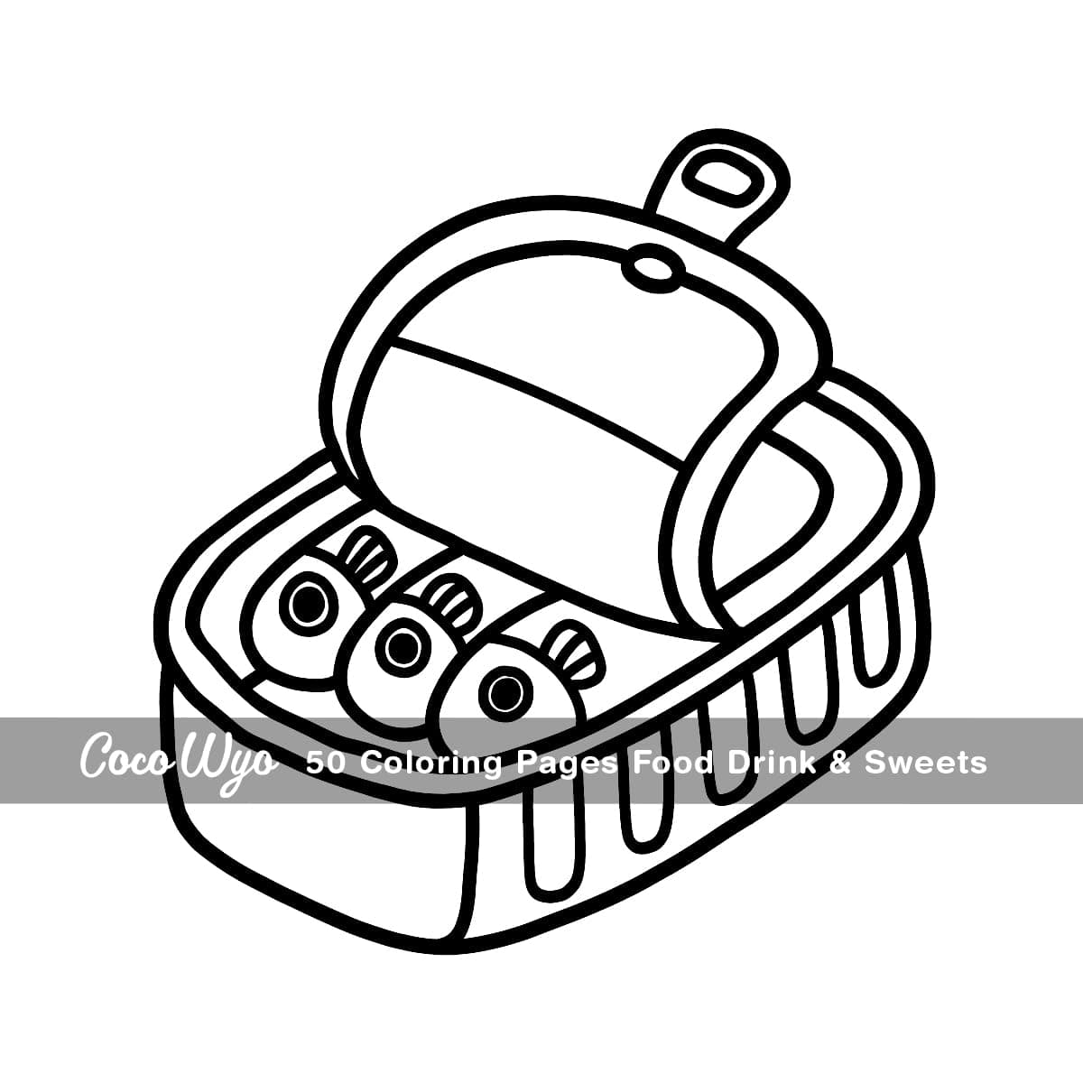Food Drink & Sweets: Coloring Book for Adults and Kids, Bold and Easy, Simple and Big Designs for Relaxation Featuring a Variety of Foods, Drinks, Desserts and Fruits thumbnail 4