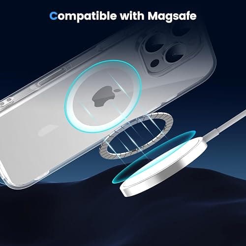 Temdan for iPhone 15 Pro Max Case Clear, [Compatible with Magsafe][Anti-Yellowing][Military-Grade Protection] Shockproof Slim Phone Case for iPhone 15 Pro Max - iPhone 15 Pro Max - Clear thumbnail 3