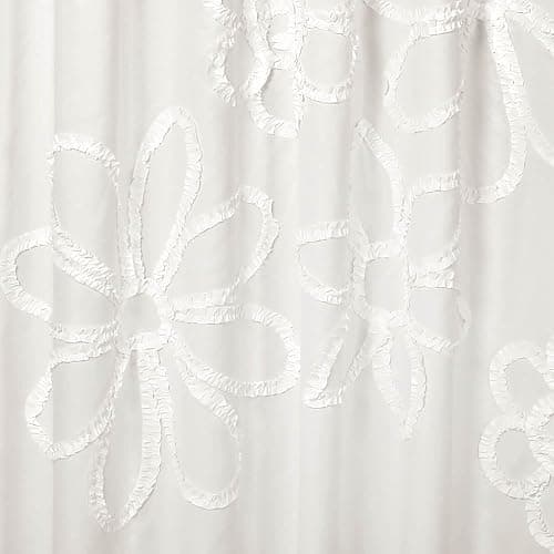 Lush Decor White Ruffle Flower Polyester Shower Curtain, 72" x 72" thumbnail 3