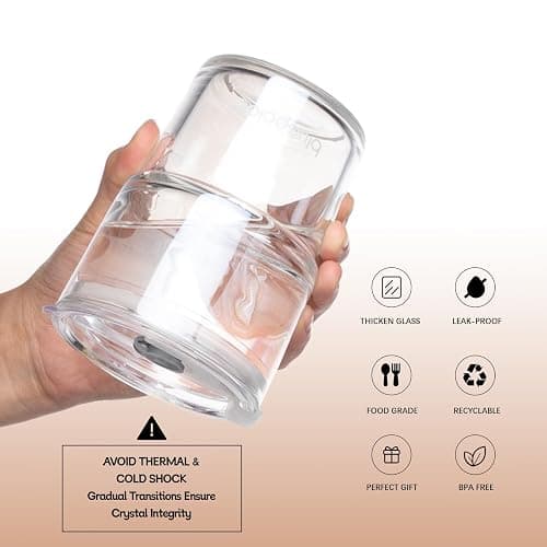 BLUEPOLAR 13oz/400ml Glass Water Tumbler with Straw and Lid Sealed Carry on Thick Wall Iced Coffee Cup for Water, Iced Tea, Fruit Juice (White with Sleeve and Strap) thumbnail 5
