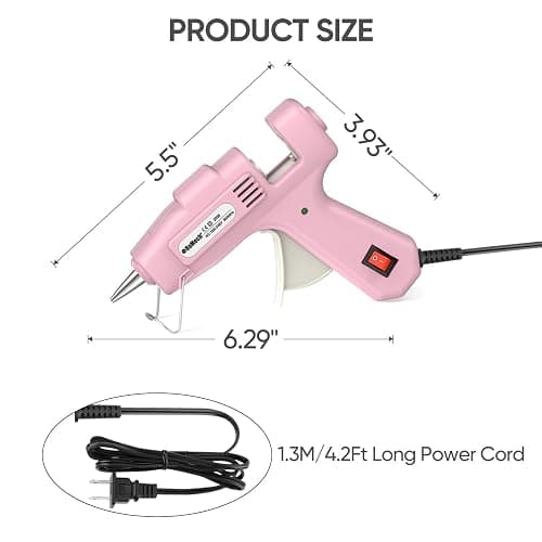 ROMECH 20W Mini Hot Glue Gun with 30 Glue Sticks Set, Fast Preheating Hot Glue Gun Kit Heavy Duty Gluegun for Craft, DIY, Repairs (Pink) thumbnail 5