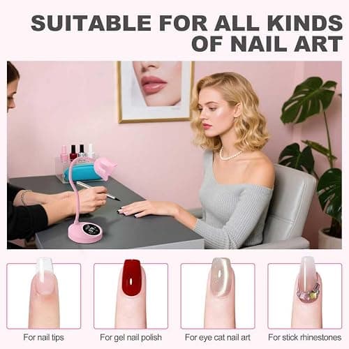 MEKK Gooseneck UV Nail Lamp Cordless Mini UV Light for Gel Nails with Auto Sensor,Professional Flash Cure Lamp 30W Single Nails Light with Three Timers (10s/30s/60s) Salon & Home DIY Use-Black thumbnail 7