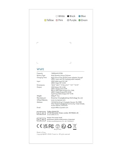 VRURC 10000mAh Power Bank With Built in Cables,USB C Battery Pack Portable Charger with 5 Outputs 2 Inputs Powerbank LED Display compatible with iPhone 14 13 12 Samsung S21 S20 Xiaomi iPad thumbnail 10