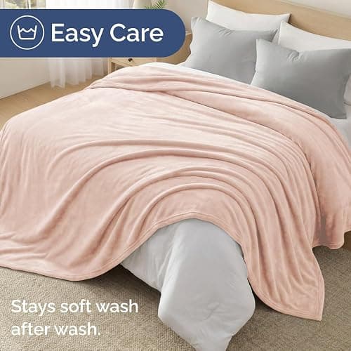 Ultra Soft Fleece Blanket Throw XL Size - Flannel Fleece Luxury Throw XL Blanket - Lightweight for Couch Bed Chair- Thick, Warm and Breathable - All Season Anti-Static Microplush Bedding, Rosewater thumbnail 5