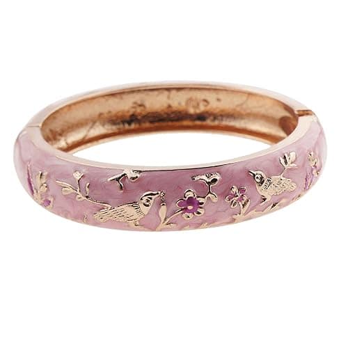 UJOY Colors Handcraft Jewelry Cloisonne Bracelet Enamel Bird Flower Spring Hinged Womens Bangles Gifts Box 55C49 thumbnail 2