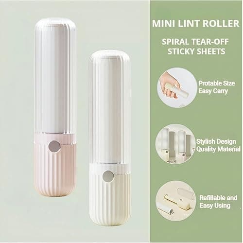 Mini Lint Roller for Clothes Reuseable Pocket Lint Remover for Travel, Portable Sticky Roller for Pet Hair, Small Lint Roller with 4 Rolls Refillable thumbnail 3