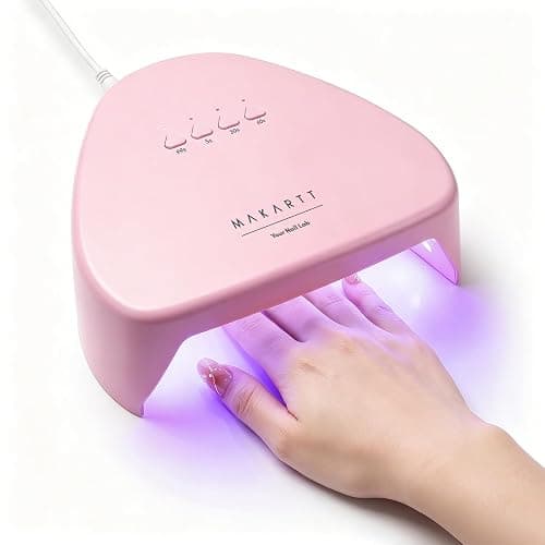 Makartt Compact Travel UV Nail Lamp for Gel Polish, Plug-in Nail Dryer with 5s Flash Cure, 99s Mode for Dark Thick Gels, Auto Sensor, 4 Timers & 18 LED Beads for Beginner Home DIY Gift (Pink) - Image 1