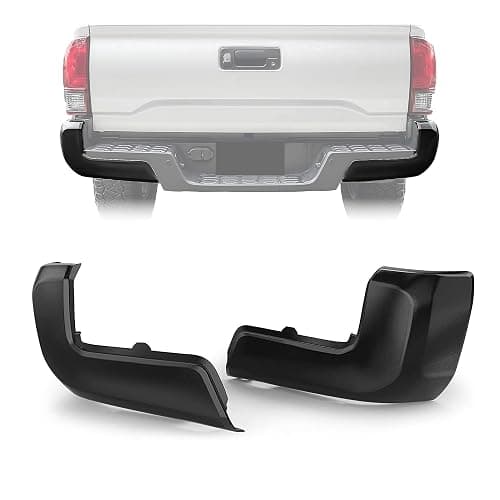 ECOTRIC Rear Bumper End Cap Compatible With 2016-2023 Toyota Tacoma W/O Sensor Hole Replace for TO1105133, TO1104133; 52156-04010, 52155-04010 Corner Cover Driver and Passenger Side Black - Image 1