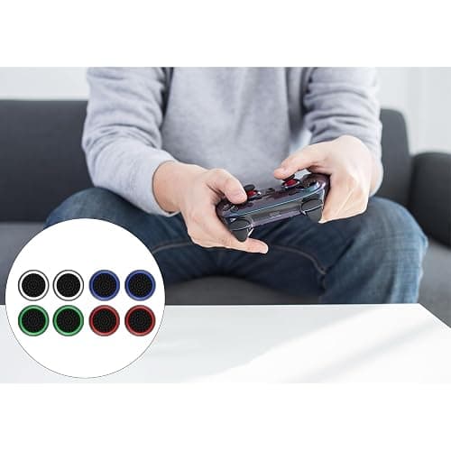 8 Pcs Thumb Grips Silicone Cover Protection Attachments Game Controllers, Convex and Concave-Raised Dots & Studded Design thumbnail 4