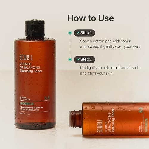 ACWELL Licorice pH Balancing Cleansing Toner 5.07 fl.oz. - PH5.5 Hydrating Makeup Cleansing Astringent - Skin Clearing, Reduce Pigmentation, Acne and Dark Spots thumbnail 5