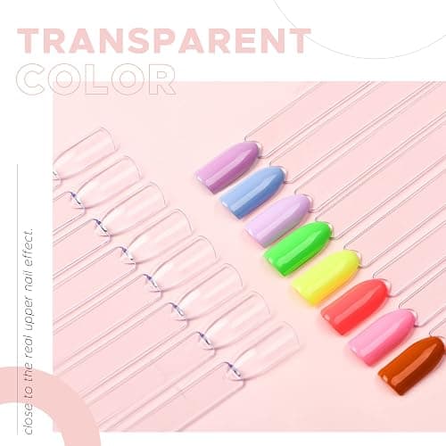 AZUREBEAUTY 150 Pcs Clear Nail Color Sticks, Fan Shape Nail Art Polish Display Tips, False Nail Sample Sticks, Nail Practice Color Display, Transparent Polish Board thumbnail 3