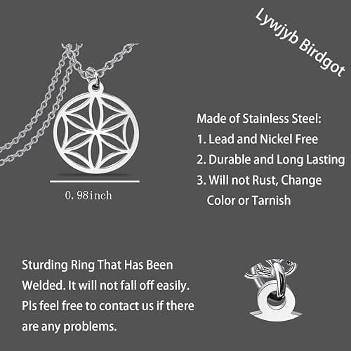 Lywjyb Birdgot Flower Of Aphrodite Necklace Goddess of Love Symbol Necklace for Men Women thumbnail 2