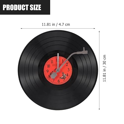 Beavorty Vintage Office Decor Vinyl Record Wall Clock Music Vinyl Clock Record Player Themed Movie Theme Wall Aesthetics Room Vintage Office Ocean thumbnail 3