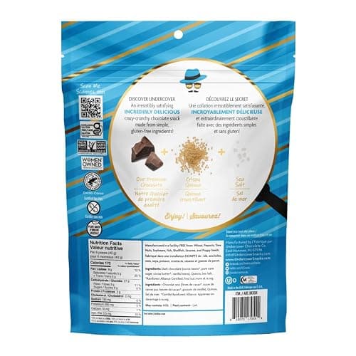 Undercover Chocolate Quinoa Crisps, Crispy Quinoa, Dark Chocolate & Sea Salt - 434 Grams thumbnail 2