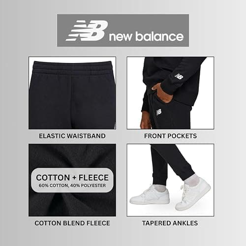 New Balance Boys & Toddlers Athletic 2 Piece – Soft Fleece Pullover Hoodie & Joggers Sweatsuit Activewear Set (2T-12) thumbnail 6