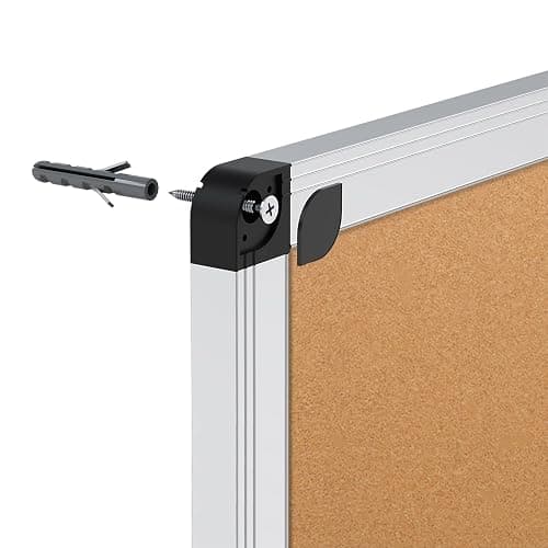 VIZ-PRO Large Cork Bulletin Board, 60 X 48 Inches, Wall-Mounted Corkboard with Silver Aluminium Frame for School, Office, and Home 5' X 4' thumbnail 6