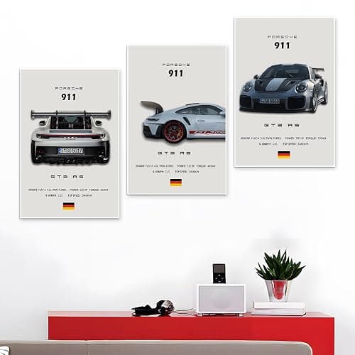 VejiA Car Poster Canvas Wall Art 911 GT Turbo Posters For Men Bedroom Aesthetics Decor (16x24, Unframed 2) thumbnail 6