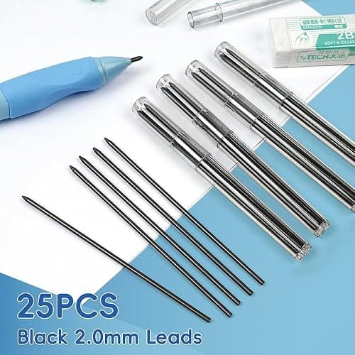 TIJOPOP 6PCS Cute Mechanical Pencils 2.0MM with Comfort Ergonomic Grip, 25PCS Leads,2PCS Erasers,Cute Stationery Kit for Writing, Sketching & Drawing,Ideal for Gift thumbnail 4